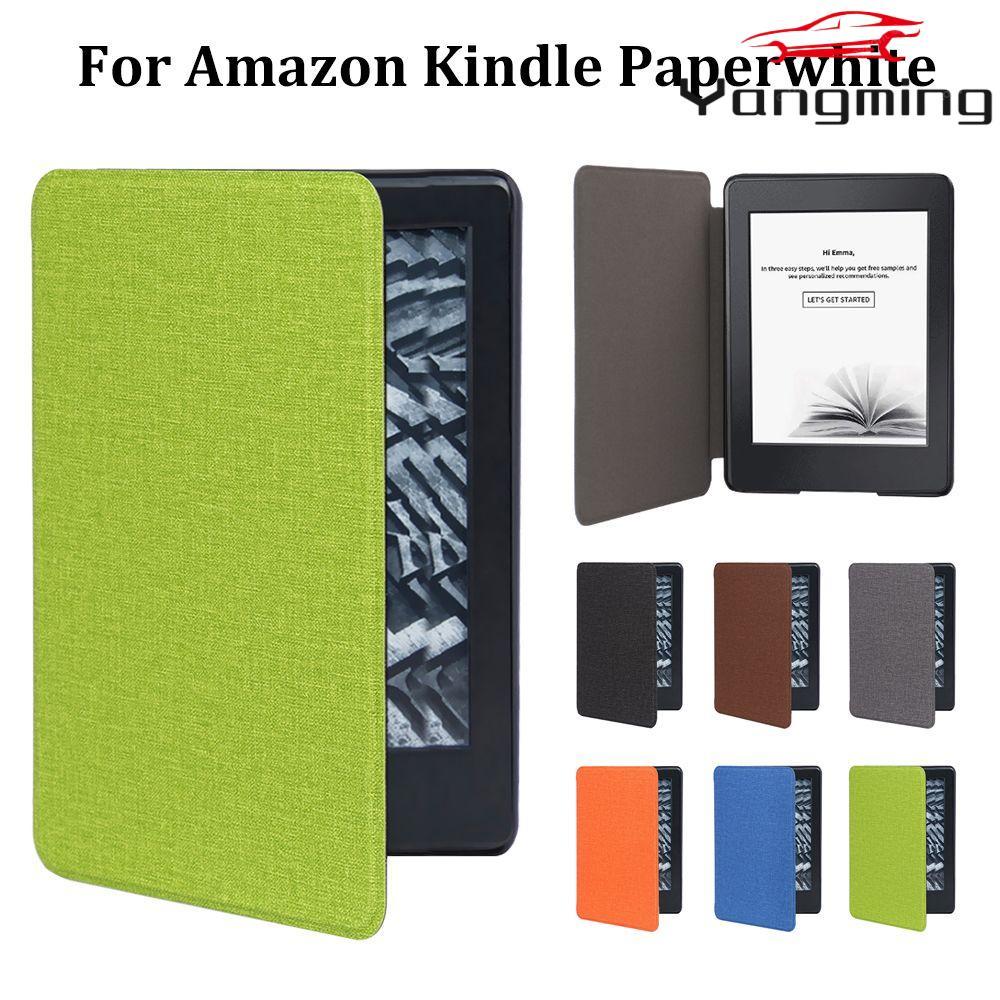 YANGMING ฝาครอบแม่เหล็ก Auto Wake/Sleep Texture Ultra Slim เกราะป้องกันสําหรับ Kindle Paperwhite 4 1
