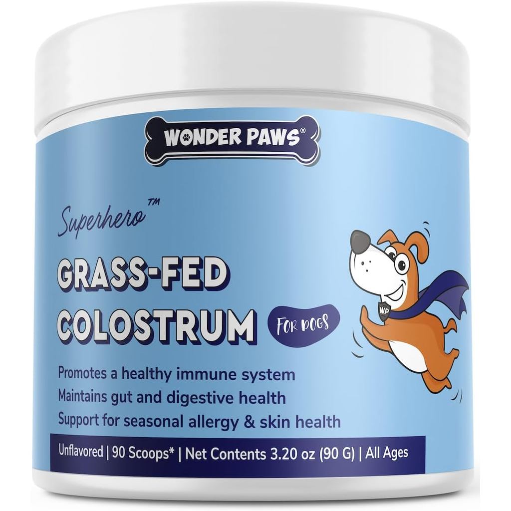 WONDER PAWS Premium Grass Fed Colostrum for Dogs – Pure Bovine Colostrum for Dogs – Immune, All Ages