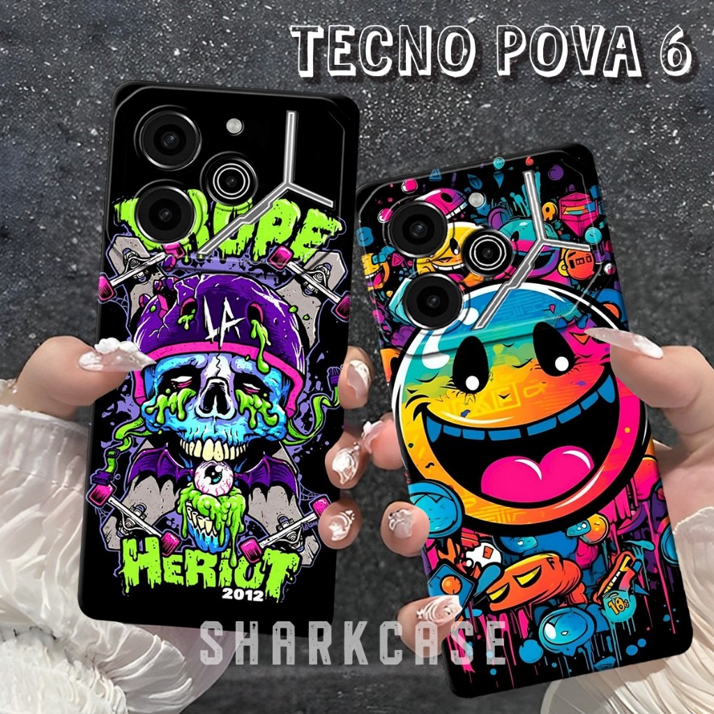 HP [SC] เคส TECNO POVA 6 4G / POVA 6 5G / POVA 6 PRO 5G / POVA 5 / POVA 5 PRO ล่าสุด Graffiti Monste
