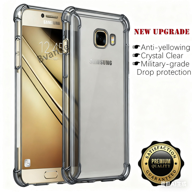 สําหรับ Samsung Galaxy C7 Pro 5.7 นิ้ว SM-C7010 C701F C7018 C7000 ซิลิโคนโปร่งแสงสีดํา Jelly โปร่งใส