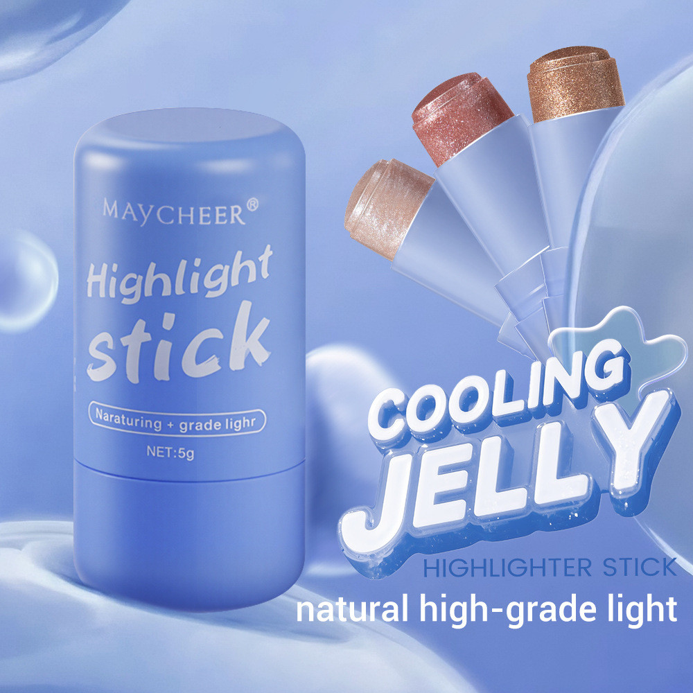 MAYCHEER Jelly Highlight Stick Cool Highlight Brightening Contour Natural Long-Lasting Waterproof Co