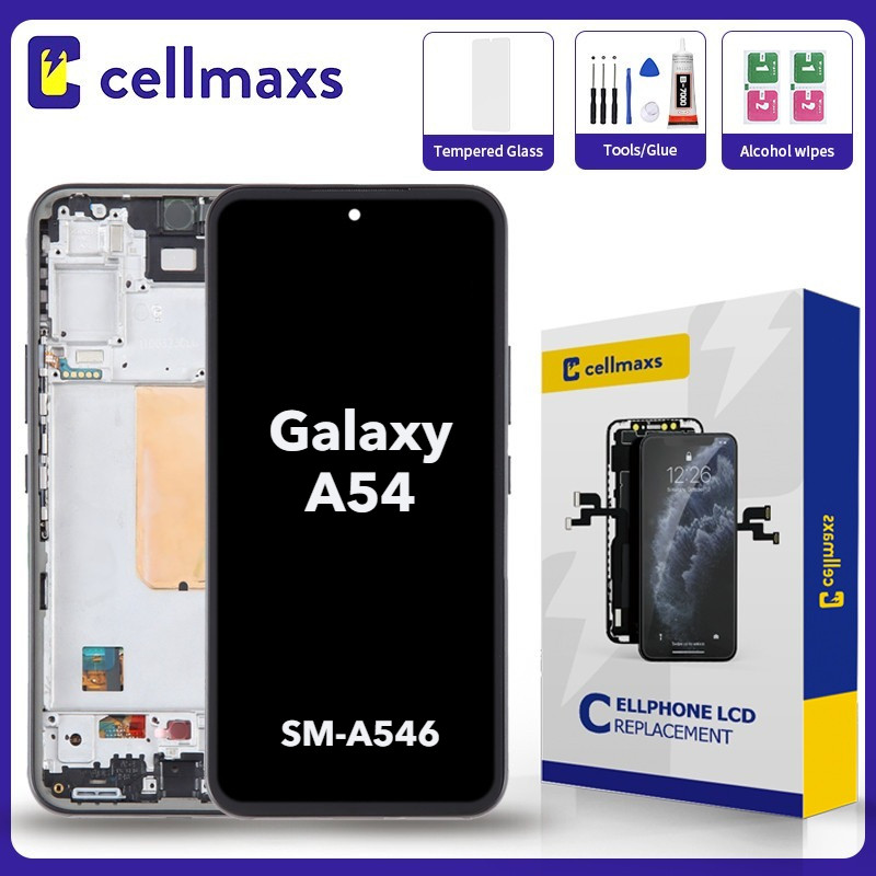 สําหรับ SAMSUNG A54 4G A546 SM-A546 SM-A546U SM-A546B SM-A546B/DS LCD AMOLED หน้าจอสัมผัสเปลี่ยนกรอบ