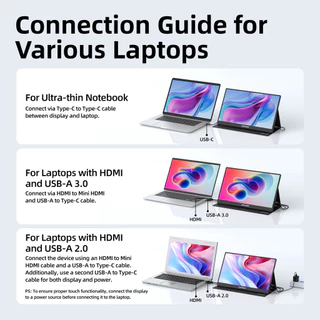 GOOJODOQ 15.6 Ultra-thin Touch Monitor ที่สวยงาม 1080P Full HD Display Magnetic ที่ถอดออกได้ Cover ความเข้ากันได้กว้าง