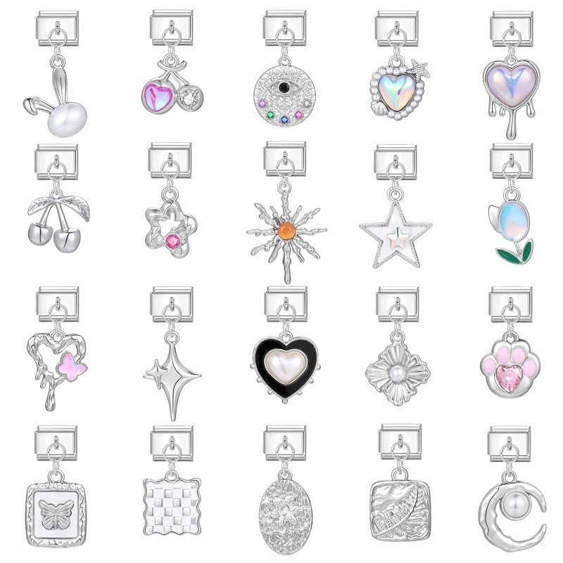 สร้อยข้อมือสแตนเลสอิตาลีโมดูลจี้ ทําเอง เครื่องประดับสร้อยข้อมืออุปกรณ์เสริม