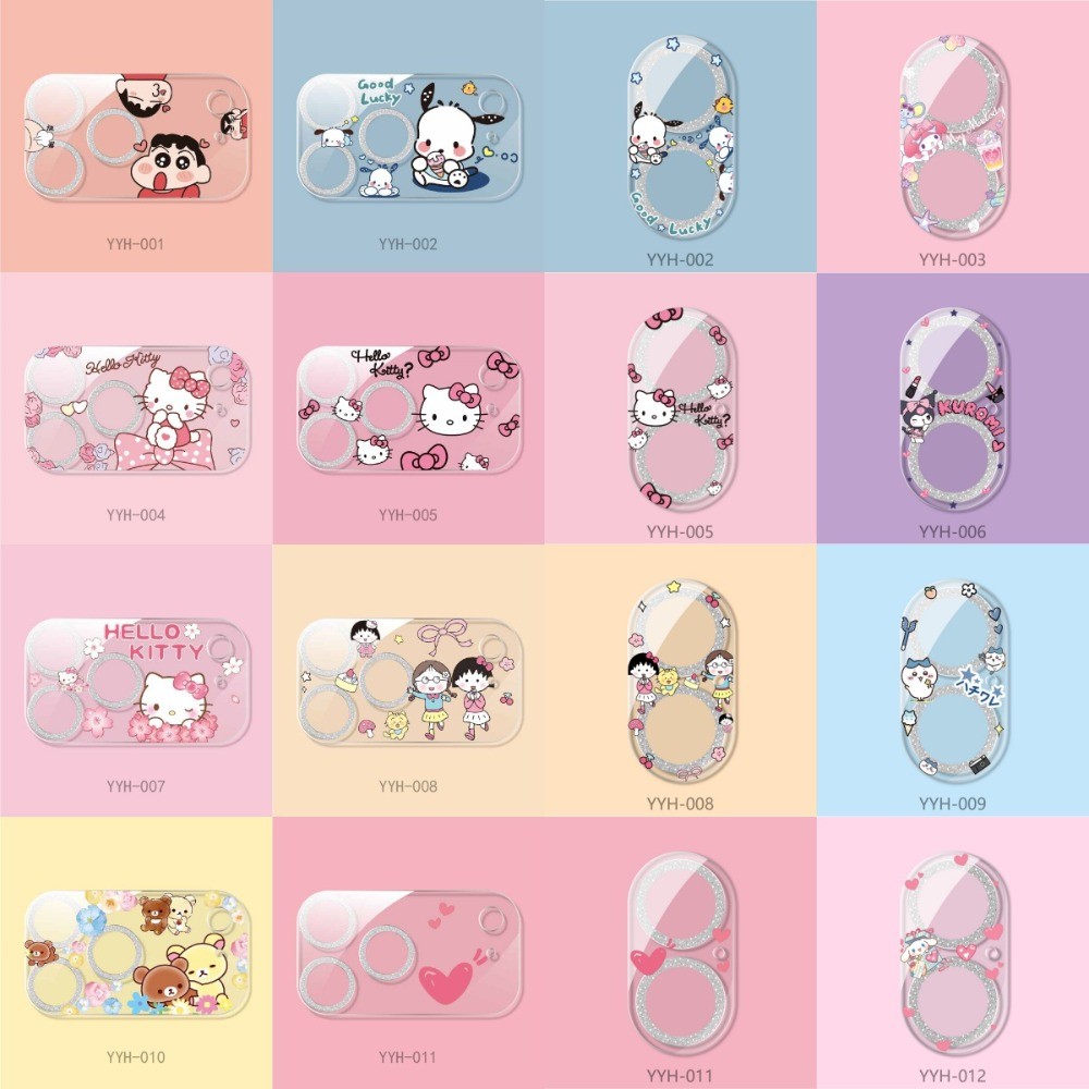 น่ารักการ์ตูนGlitterโทรศัพท์กล้องเลนส์ป้องกันสําหรับIPhone 17 Pro Max 17 กล้องแก้วใส