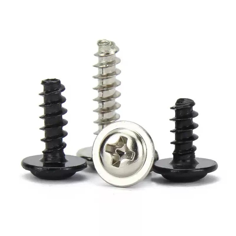 แพน สกรูเกลียวปล่อย  หัวแพน แฉก/ชุบนิกเกิล / ดำ（หางแบน） น็อต สกรู หัวร่ม หัวกระทะ แฉก T+  เกลียวปล่อย M1.4-M4 * L3-20mm CQ-MB-1 - รูปที่ 2