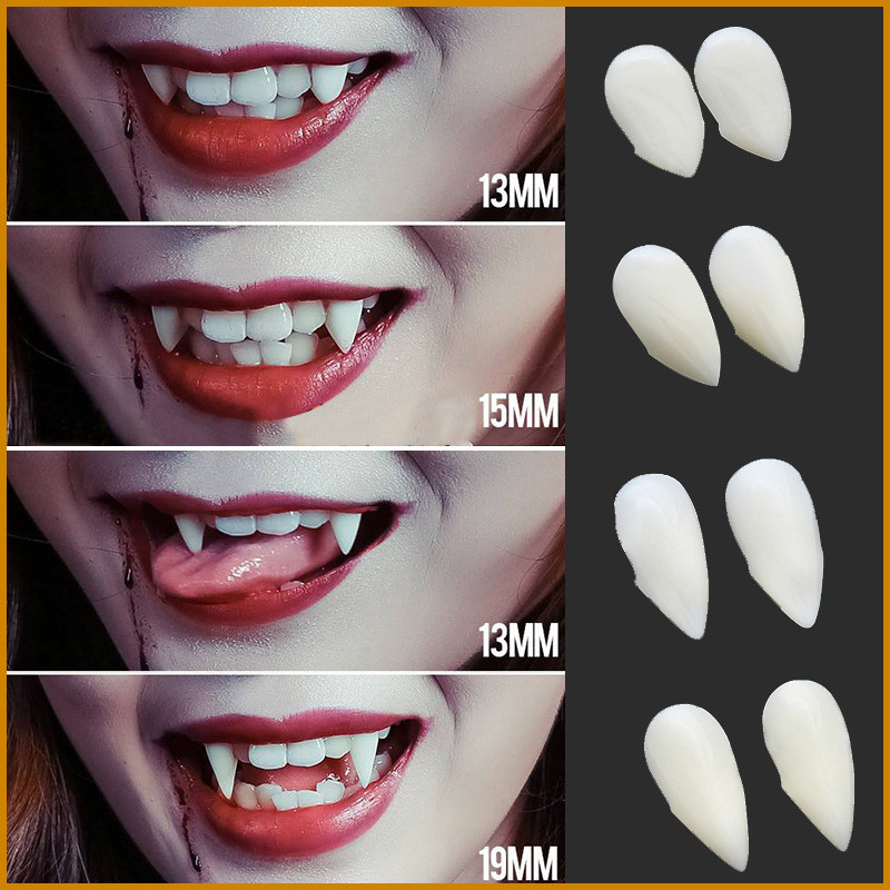 Hot Sale#Halloween Vampire Zombie Dentures Fake Teeth Prank Toy Party Dentures Fangs Masquerade Dent
