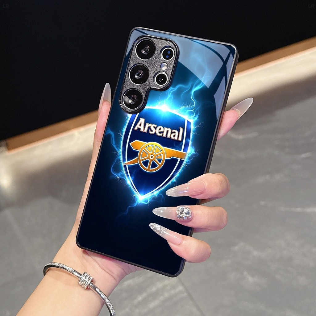 Arsenal Football Club 2 แก้วเคสโทรศัพท์สําหรับ Samsung Galaxy S22 S23 S24 S25 Ultra Plus S24FE S25FE M15 M16 M23 M34 M53 M62 A22 A55 A34 A34 A33 A36 หรูหรากระจกนิรภัย
