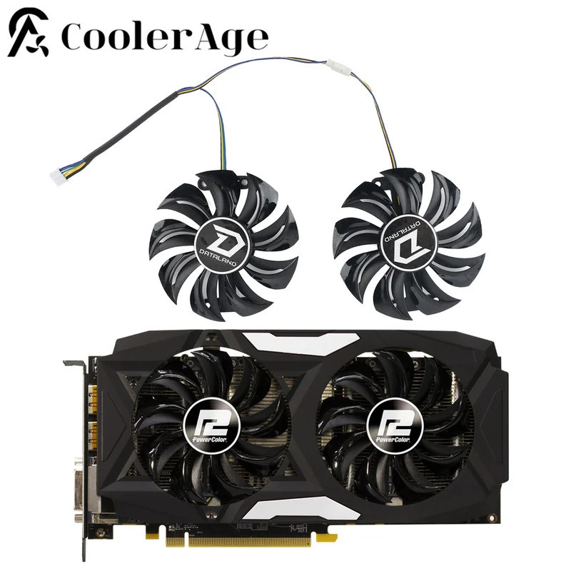 IFor Dataland/PowerColor Red Dragon Radeon RX 580 480 470 การ์ดพัดลม 85 มม.GA91B2U GA91S2U กราฟิกการ