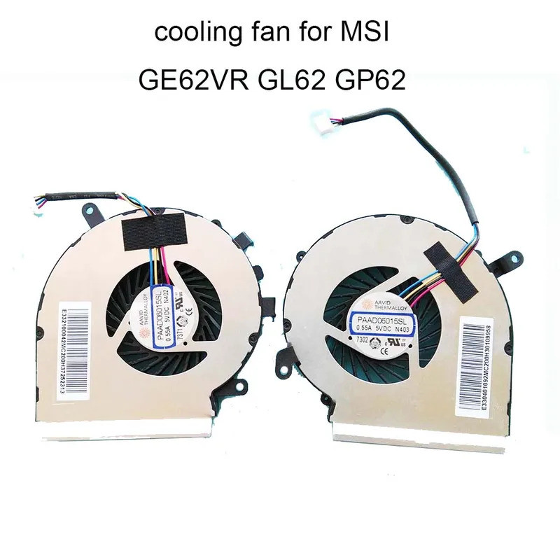 IPAAD06015SL N402 N403 พัดลมคอมพิวเตอร์สําหรับ MSI GE62VR GP62MVR GL62VR GP62VR GL62M CPU GPU พัดลมร
