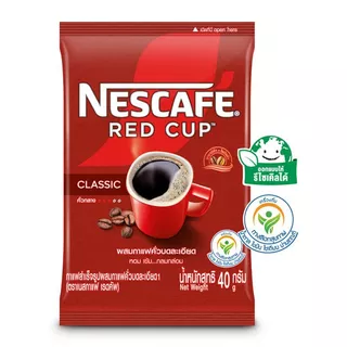 เนสกาแฟเรดคัพกาแฟสำเร็จรูปผสมกาแฟคั่วบดละเอียดถุงตั้ง 40ก Nescafe Red Cup Coffee Bag 40g [8850128030111 ]