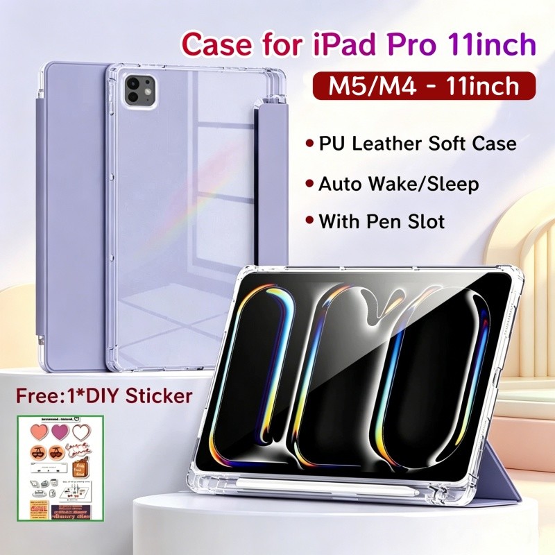 เคสสําหรับ iPad Pro 11 นิ้ว M5 2025 ใหม่พร้อมช่องเสียบปากกาเคสแม่เหล็กสําหรับ iPad Pro 11 นิ้ว M4 ฝา
