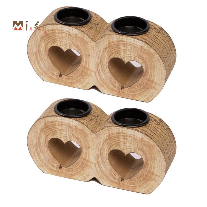 Mi4743iHeart Shaped เชิงเทียนเทียนชาไฟ Rustic งานแต่งงานเทียนวันวาเลนไทน์ตกแต่งห้อง