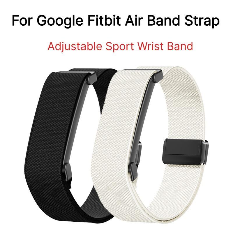 สําหรับ Google Fitbit Air สายรัดหัวเข็มขัดแม่เหล็กไนลอนยืดหยุ่นสายรัดข้อมือแบบสปอร์ตแบบปรับได้