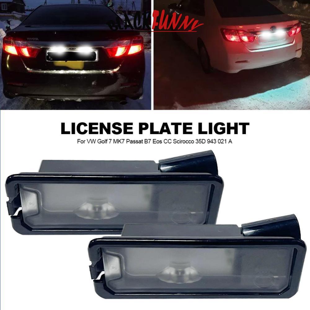 BLACKFUNNY 1/2 ชิ้นรถ LED ป้ายทะเบียนสําหรับ Beetle สําหรับ Passat B7 Eos CC Scirocco 35D 943 021 35