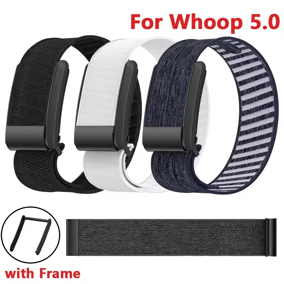 สายรัดไนลอน Twill + FRAME สําหรับ Whoop 5.0 สายรัด 4.0 Whoop band 5 ยืดหยุ่นยืดกีฬา correa breclet น