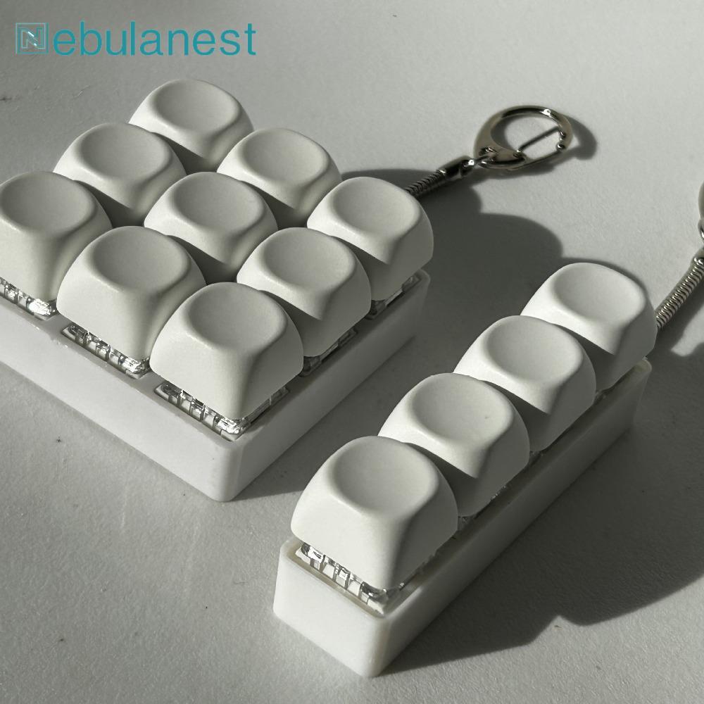 NEBULANES พวงกุญแจ Fidget, Keycap Relief Stress Finger Keyboard Cap, DIY คีย์บอร์ดปุ่ม 4/9Keys Clicker ของเล่นผู้ใหญ่