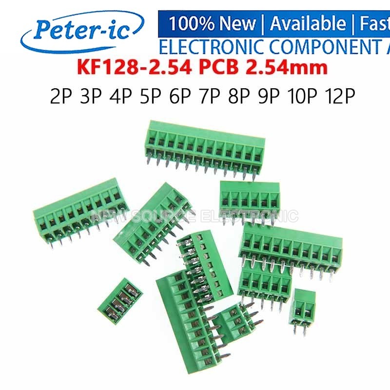 (2-10 ชิ้น) KF128-2.54 PCB สกรู Terminal 2P 3P 4P 5P 6P 7P 8P 9P 10P 12P 2.54 มม.ขั้วต่อบล็อกเทอร์มิ