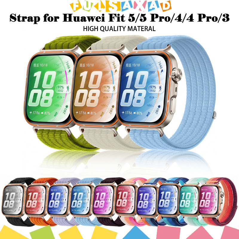สายรัดกีฬาไนลอนหลอง for Huawei Watch Fit 5 5 Pro สายรัดข้อมือกีฬา สายรัดข้อมือ อุปกรณ์เสริม for Huawei Fit 4 4 Pro 3