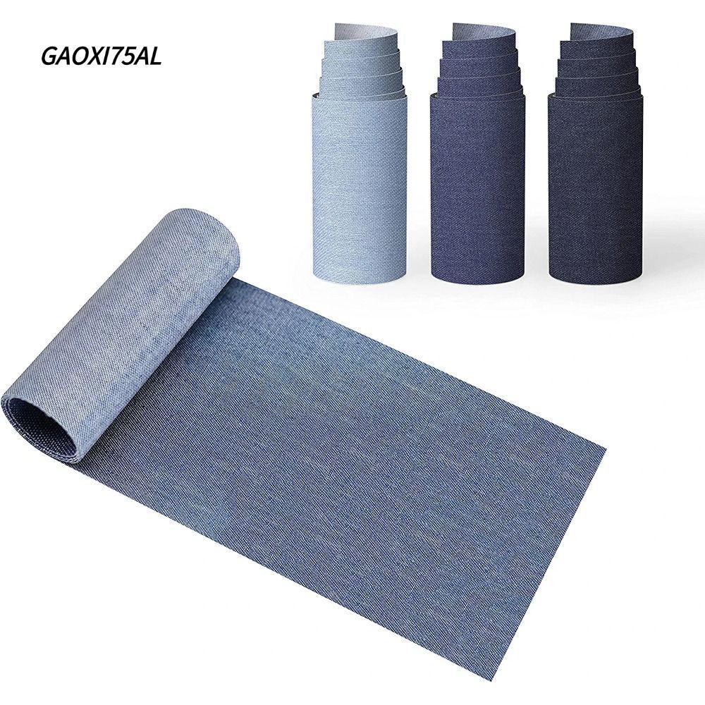 GAOXI75AL แพทช์รีดติดกางเกงยีนส์ แผ่นปะเสื้อผ้าทรงสี่เหลี่ยม สําหรับเย็บติดหรือรีดติด DIY ซ่อมผ้า แต่งรูขาด ขนาด 8 x 50 ซม.