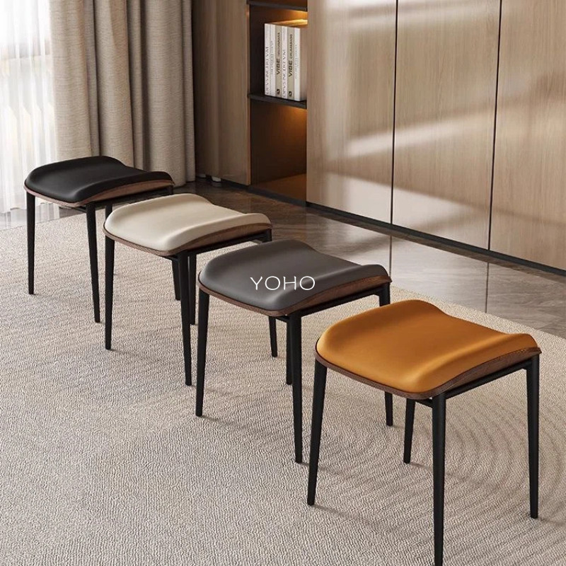 อิตาเลี่ยน simple home เก้าอี้ Eames เก้าอี้ทานอาหาร mid-century สไตล์สตูลซ้อนทางเข้ารองเท้าเปลี่ยนสตูล