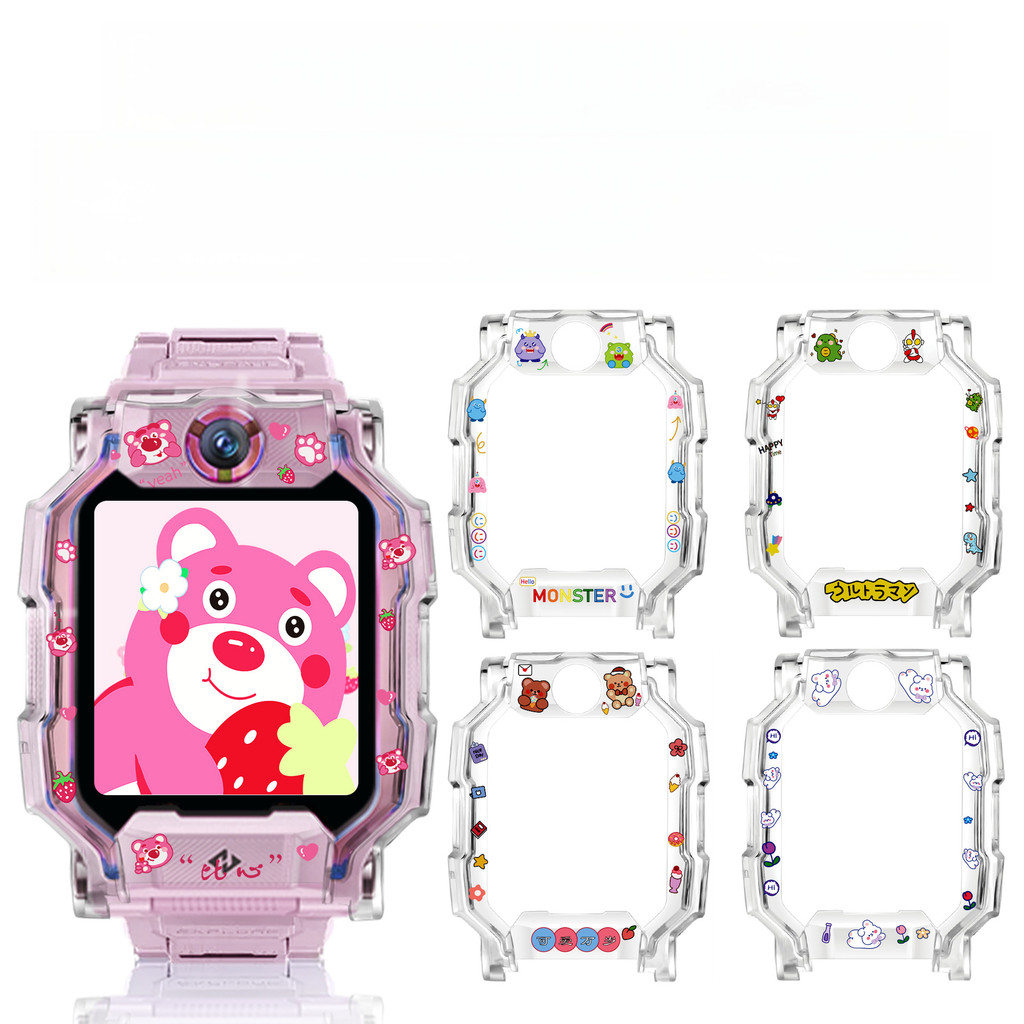 เคส + สายสําหรับ imoo Z11/D5/Q3/Z10/Z8A/Z9/Z6S, Pattern & Clear Cover Set for Kids Watch