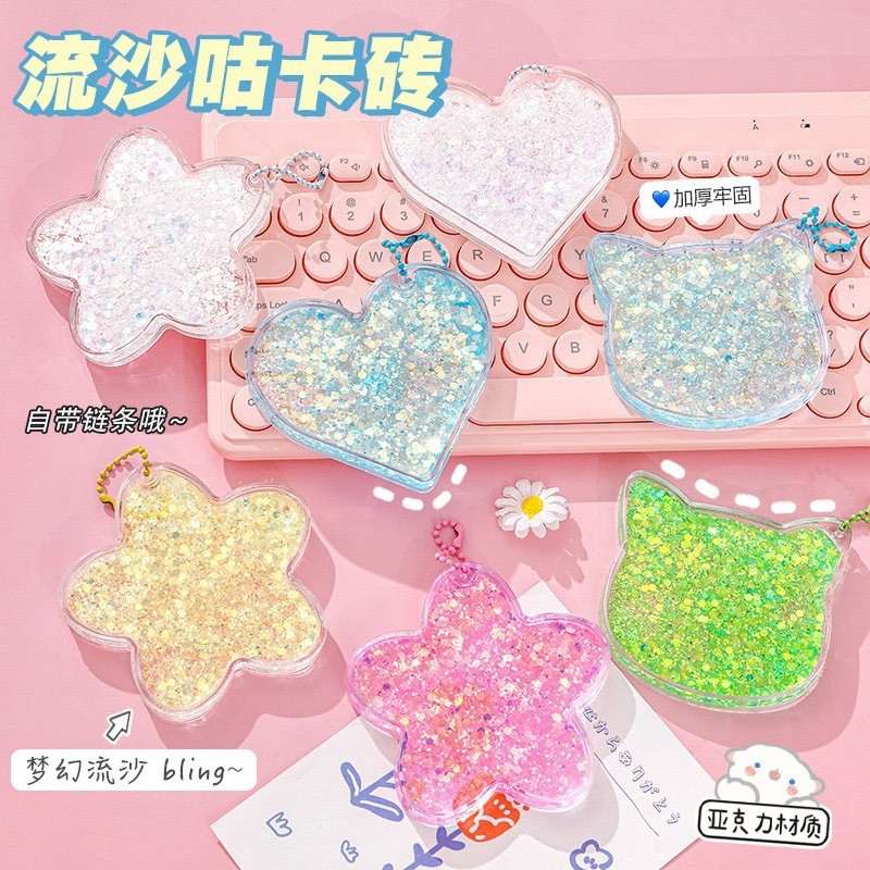 โปร่งใสโปร่งใสรูปพิเศษ Glitter Cuckoo การ์ดอิฐอะคริลิค Cuckoo แผ่น Creative Glitter Cuckoo แผ่นทําด้วยมือ diy สติกเกอร์ Glitter การ์ดอิฐ