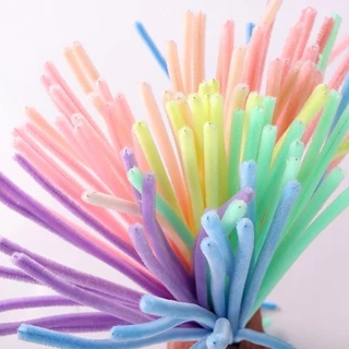 (100pcs) สินค้าพร้อมส่ง ลวดกำมะหยี่ DIY แยกสี สร้างสรรค์งานประดิษฐ์ต่างๆ สำหรับงานฝีมือ สีสันสดใส สินค้าขายดี