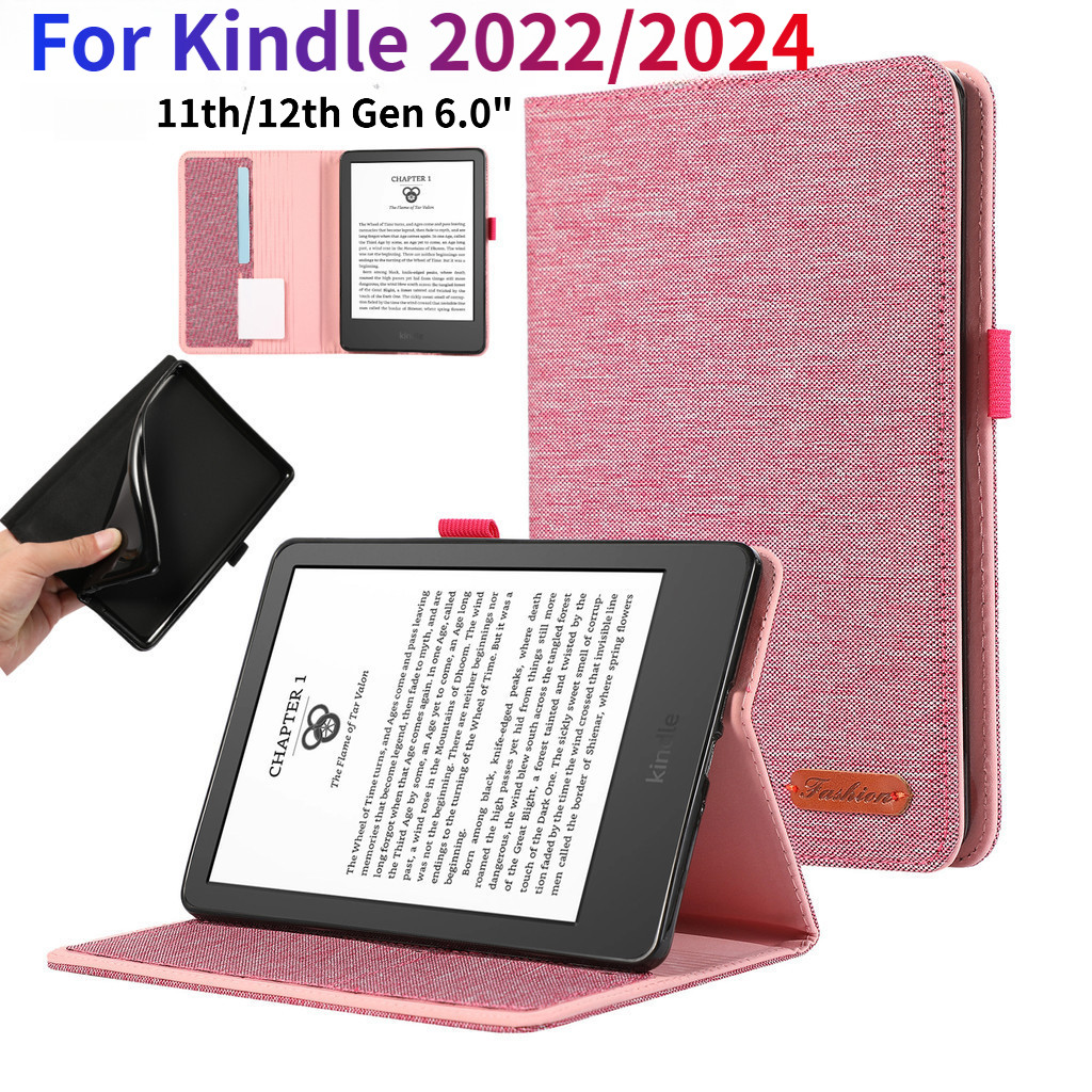 เคสสําหรับ 2024 Kindle E-Book 6"11th Gen 2022 C2V2L3 2024 青版春 RS23CV Kindle 12th Fashion jean ผ้ากรณ
