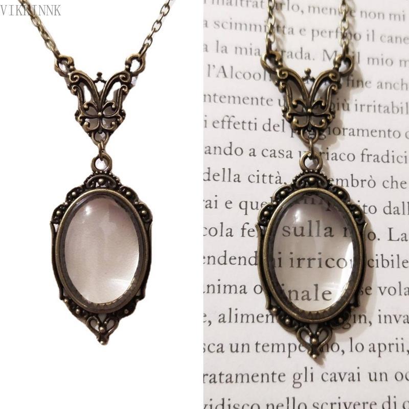 VIKK Lace Edge Oval-Magnifier สร้อยคอแว่นตาตกแต่งสําหรับอ่านหนังสือของขวัญวันเกิด