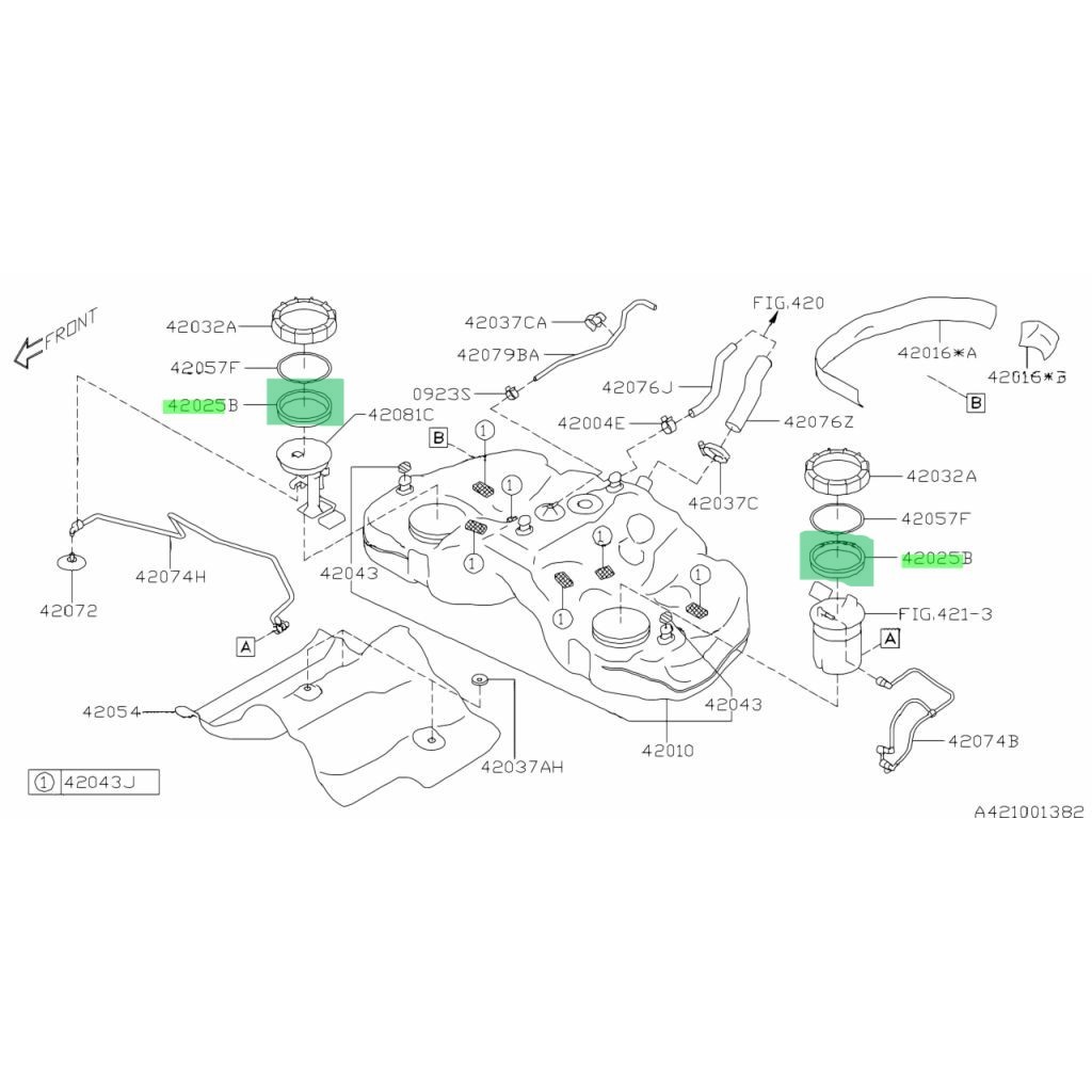 42025CA001 ปะเก็นปั๊มเชื้อเพลิง Subaru RH/LH (1 ชิ้น) Toyota GT86 42025CA000 SU003-07284 SU003-01019