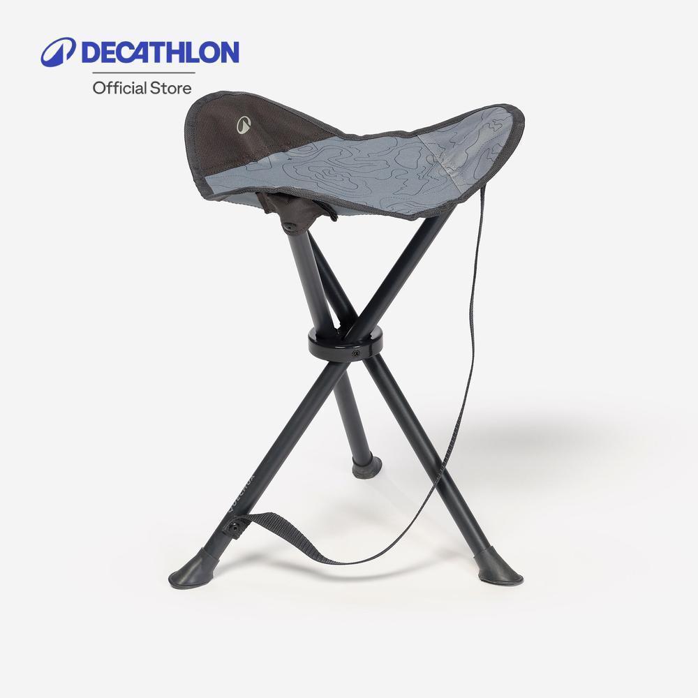 Decathlon Camping Tripod เก้าอี้สามขาสำหรับตั้งแคมป์ - Grey