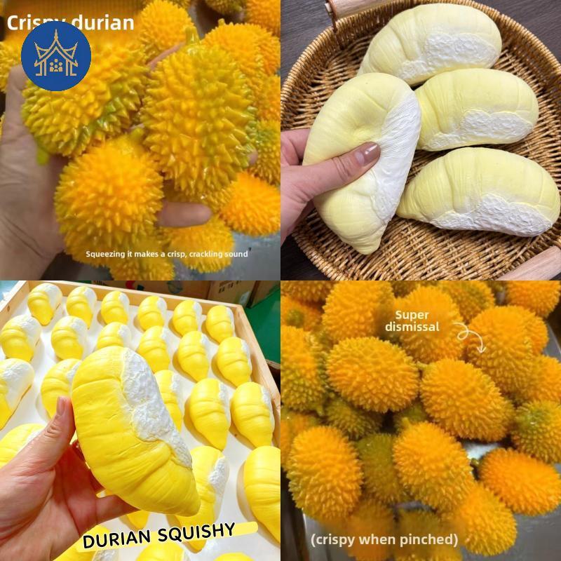 [xianyuan] Handmade Crunchy Squishy Durian Fruit Stress Ball ของเล่นบีบ, Squishy Fidget Ball, ASMR S