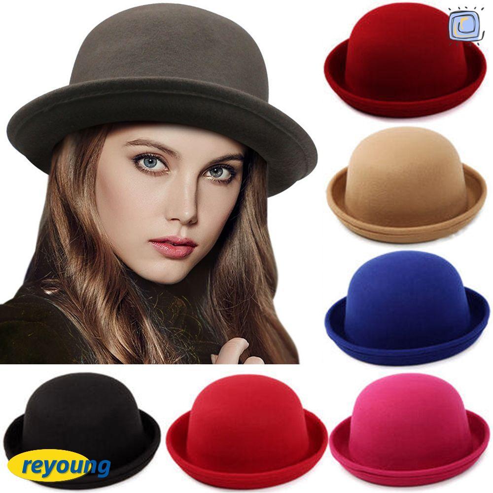 REYOUNG Beanie Cap แฟชั่น Elegant Vintage Fedora Beret