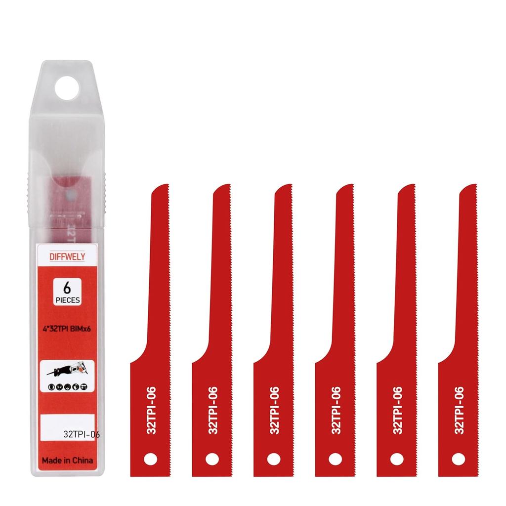 P4FS-6 ใบเลื่อยลูกสูบอากาศเหมาะสําหรับ Ingersol Rand air Saw,4 32 TPI Fine สําหรับมาตรฐาน 1/2 "Shank