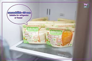 ถุงเก็บอาหารเด็กวัย 6 เดือน+ เข้าไมโครเวฟได้ BabyTooth (25 ใบ) Baby food bags