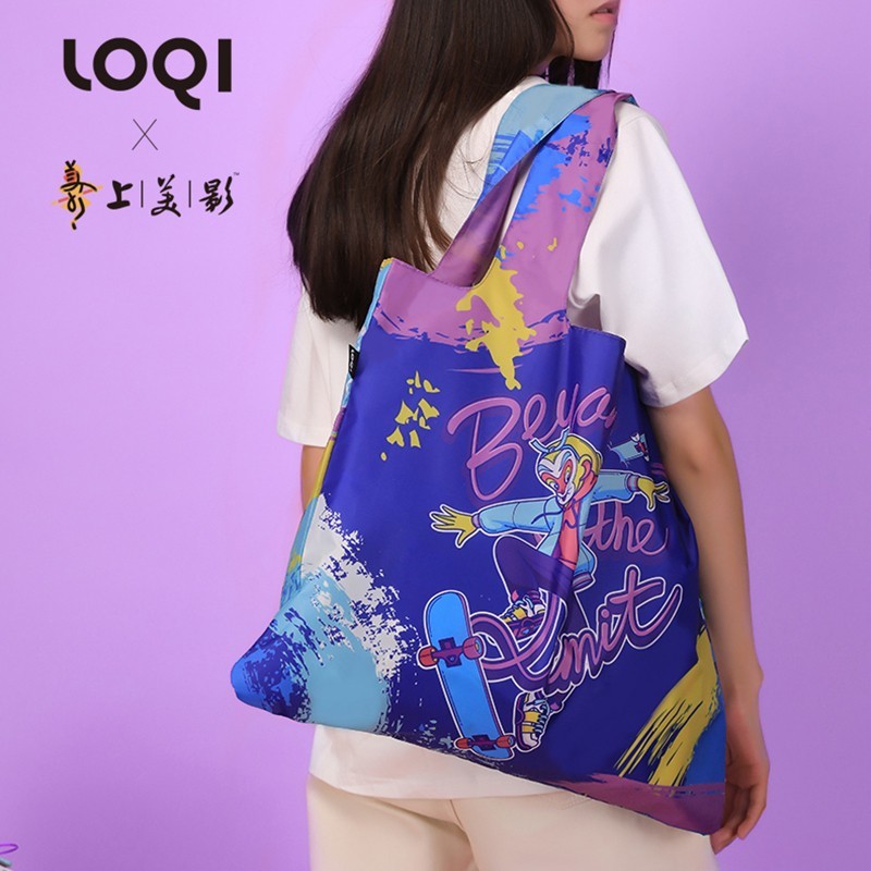 LOQI & Shangmeiying Co-Branded แฟชั่นน้ําหนักเบากระเป๋าสากลการ์ตูนแห่งชาติเป็นมิตรกับสิ่งแวดล้อมกระเ