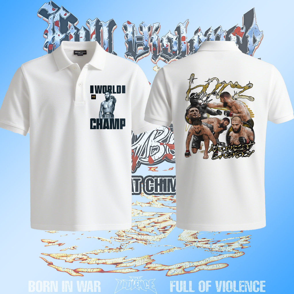 【เสื้อ polo 】Hamzat Chimayev wins UFC 319 Polo Clic T-Shirt Men&Women  ผ้าฝ้าย คอกลม นุ่ม สบาย พิมพ์