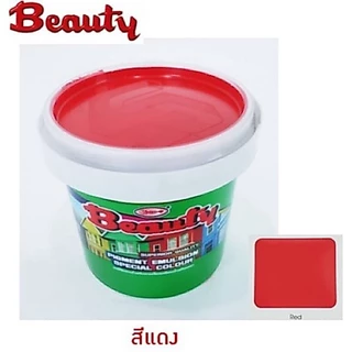 Beauty แม่สีน้ำอะครีลิคพิเศษ สีทาง่าย ฟิล์มสีสด คงทน ยึดเกาะดี ไม่หลุดล่อน มี 10 สีให้เลือก ขนาด 0.236 ลิตร , 0.9 ลิตร
