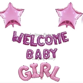 ชุดป้าย welcome baby ต้อนรับเด็กแรกเกิด ลูกโป่งต้อนรับเด็กแรกเกิด ลูกโป่งวันเกิด ชุดเด็ก ของขวัญเด็กแรกเกิด