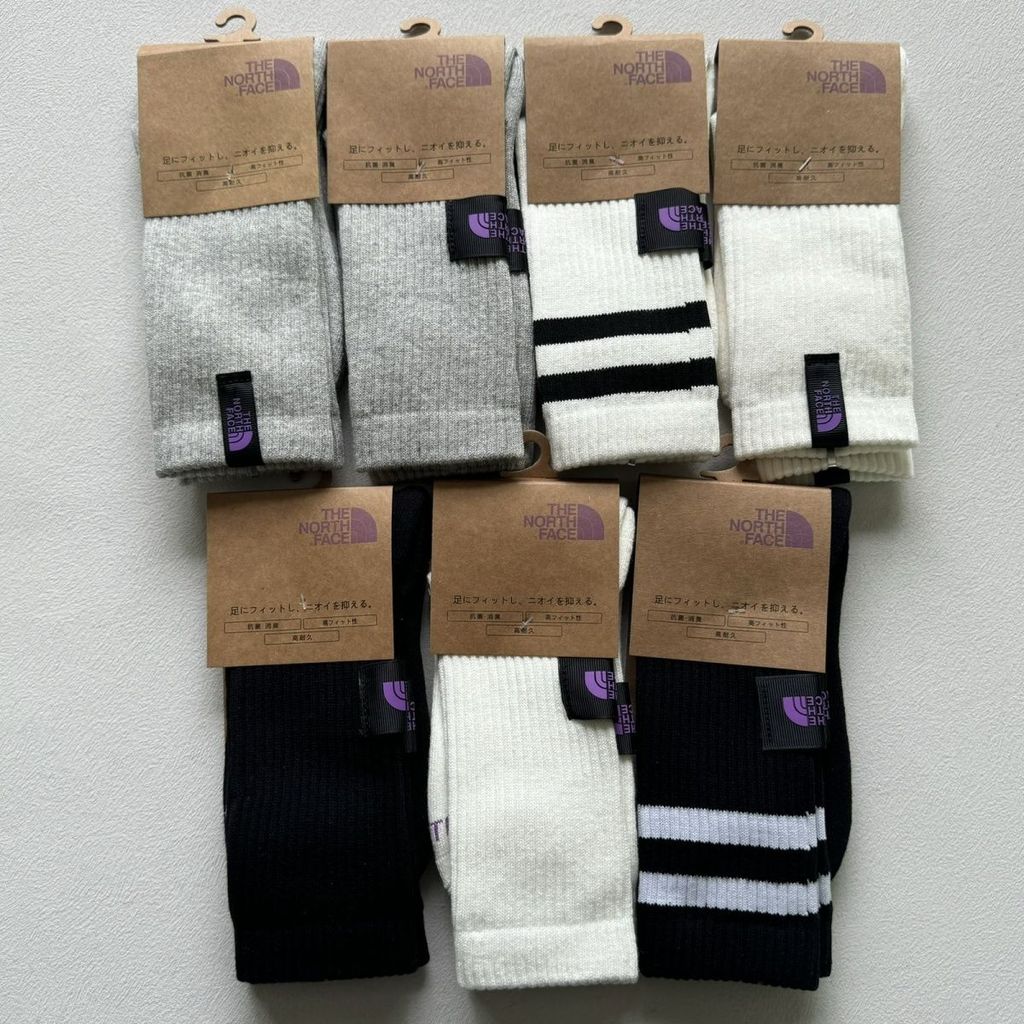 THEB ปัก North Japan Version กลางลูกวัวผ้าฝ้ายแท้ Terry Sole Sports Socks