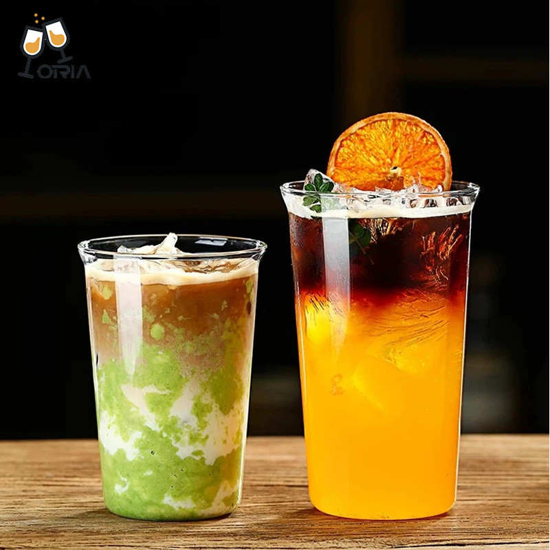 แก้วกาแฟทนความร้อน แก้วกระจกโบรอนซิลิเกต ปากแกว้าง มี 2 ขนาด 350ml 450ml ใช้ได้ทั้งร้อน-เย็น