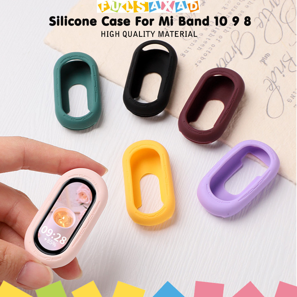 กรณียางอ่อนไม่มีฟิล์มสำหรับ for Miband 10 9 8 ปกซิลิโคนป้องกันหน้าจอสำหรับ for Xiaomi Mi Band 8 9 10 NFC