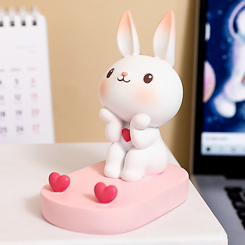 litem desktop holder ผู้ถือโทรศัพท์น่ารัก Creative Bunny ตกแต่งสํานักงานโทรศัพท์มือถือเด็กผู้หญิง