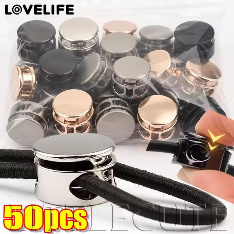 [AUTO & 3C] 10/30/50PCS - Shoelace Cord Lock Spring Press Drawstring Clips for Clothing Shoelace Backpack DIY Accessories Hardware Lock Clip /Good Price