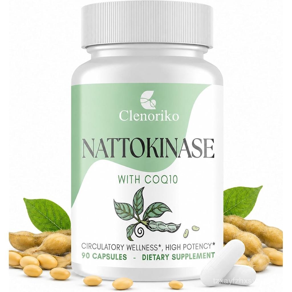 อาหารเสริม Nattokinase – วิตามิน K2 ฟรี | Nattokinase 8000 FU และ CoQ10 100 มก. สําหรับหัวใจ* & การไ