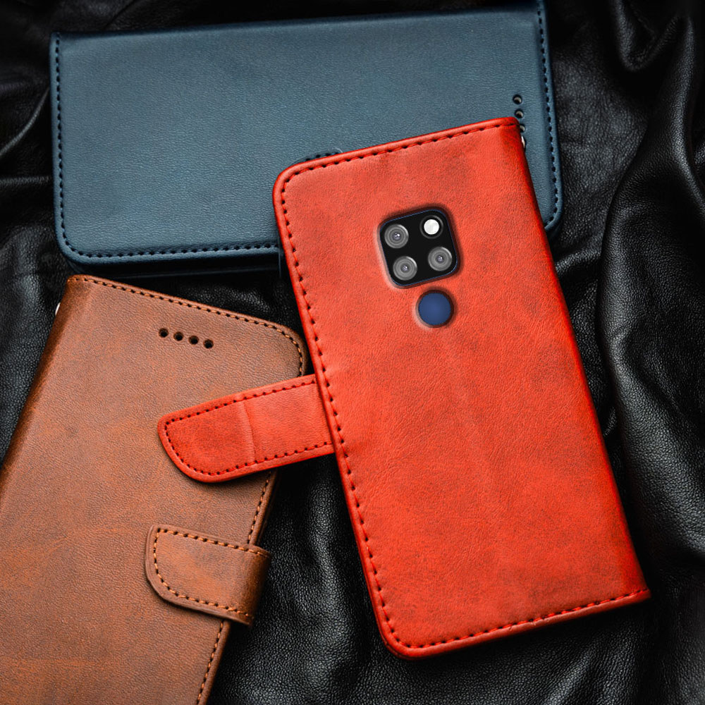 สําหรับ Huawei Mate 20 HMA-L09 L29 พรีเมี่ยมหนัง Flip-Top เคสโทรศัพท์กระเป๋าสตางค์ในตัวผู้ถือบัตร Kickstand กันกระแทก