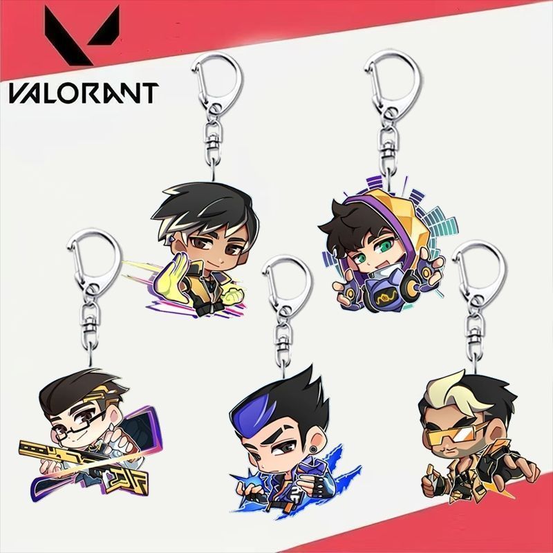 Chamber Gekko Cypher Iso Harbor อะนิเมะ KeyChain Valorant ผู้ชาย Key Chain สําหรับผู้หญิงการ์ตูนรูปอ