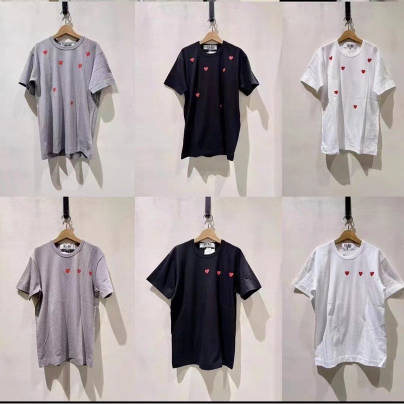 C CDG Kawaku PLAY ฤดูร้อนสไตล์ใหม่ Gypsophila พิมพ์เสื้อยืดผู้ชายผู้หญิงคู่รอบคอแขนสั้น Casual All-M