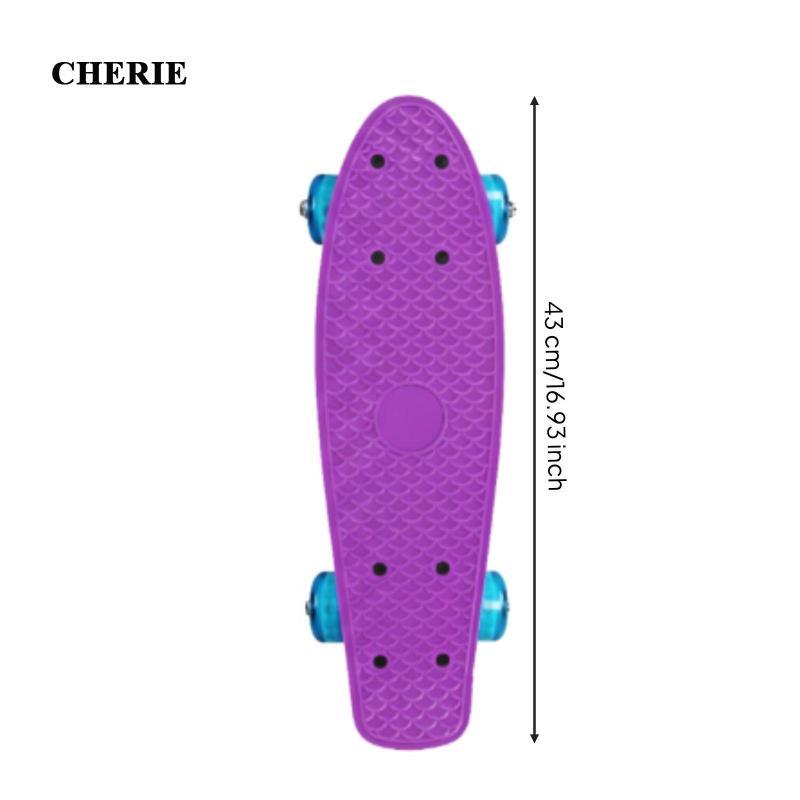 [Cherie] สเก็ตบอร์ดสําหรับเด็ก Light Up Cruiser Board Mini Penny Deck ของเล่นกลางแจ้งสําหรับผู้เริ่ม